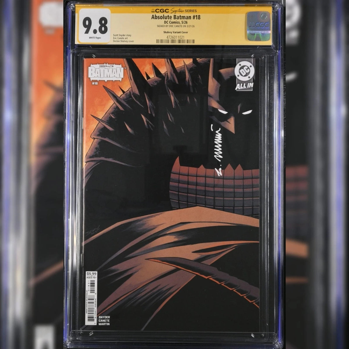 Absolute Batman #18 | CGC SS 9.8 | Signed by Eric Canete signed CGC comic